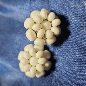 Vintage German Milk glass clip ons